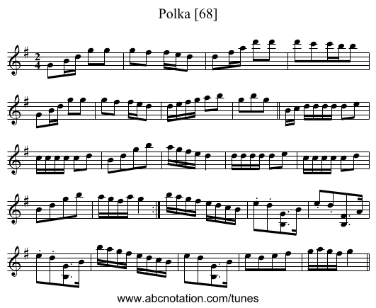 Polka [68] - staff notation