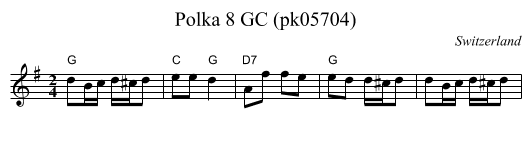 Polka 8 GC (pk05704) - staff notation
