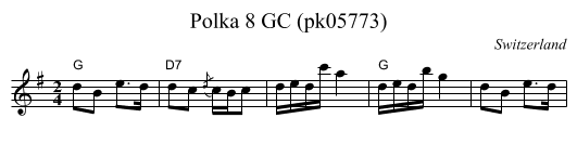 Polka 8 GC (pk05773) - staff notation