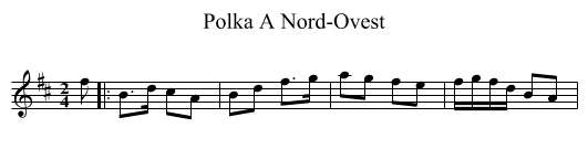 Polka A Nord-Ovest - staff notation