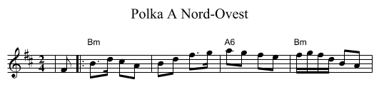 Polka A Nord-Ovest - staff notation