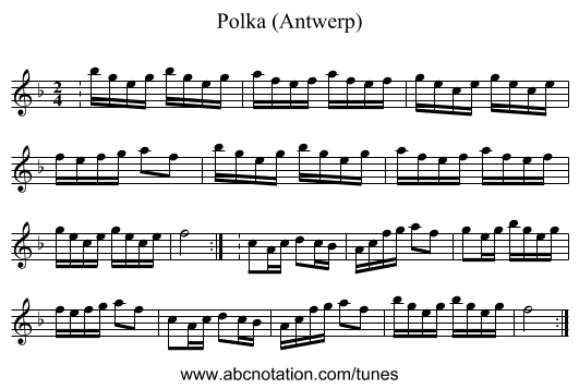Polka (Antwerp) - staff notation