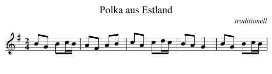 Polka aus Estland - staff notation