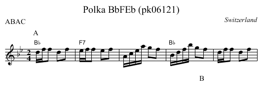 Polka BbFEb (pk06121) - staff notation