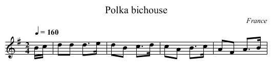 Polka bichouse - staff notation