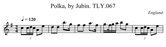 Polka, by Jubin. TLY.067 - staff notation