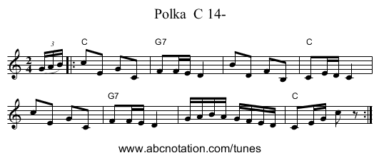 Polka  C 14- - staff notation