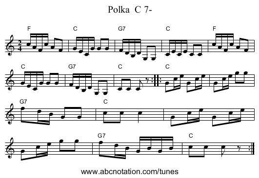 Polka  C 7- - staff notation