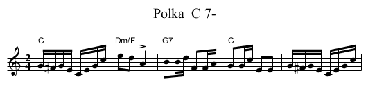 Polka  C 7- - staff notation