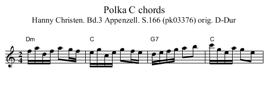 Polka C chords - staff notation