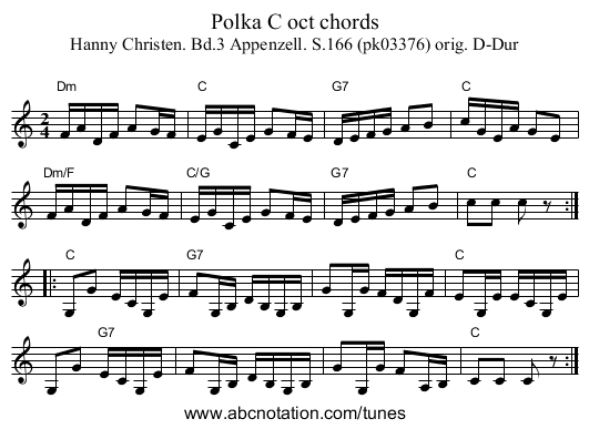 Polka C oct chords - staff notation