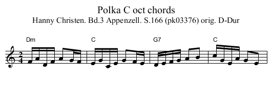 Polka C oct chords - staff notation