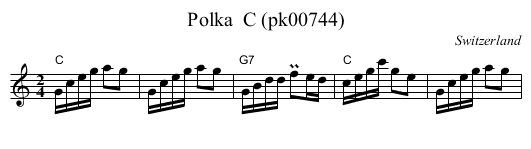 Polka  C (pk00744) - staff notation