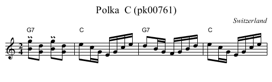 Polka  C (pk00761) - staff notation