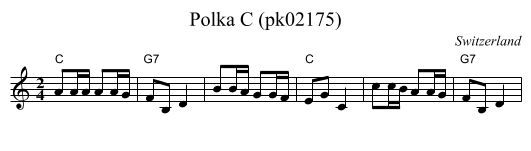 Polka C (pk02175) - staff notation