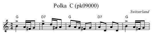 Polka  C (pk09000) - staff notation