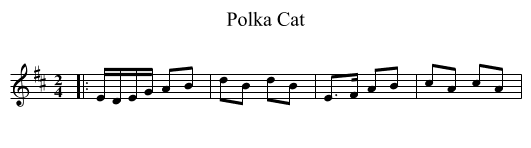 Polka Cat - staff notation