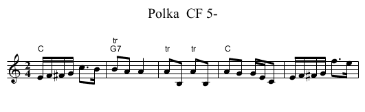 Polka  CF 5- - staff notation