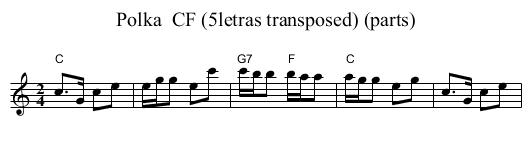 Polka  CF (5letras transposed) (parts) - staff notation