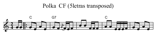 Polka  CF (5letras transposed) - staff notation