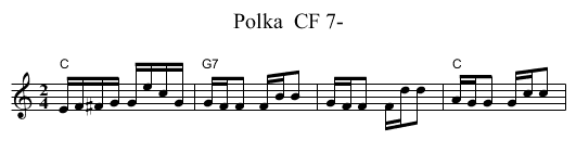Polka  CF 7- - staff notation