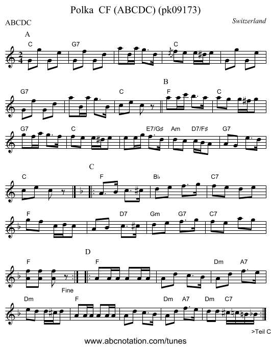 Polka  CF (ABCDC) (pk09173) - staff notation