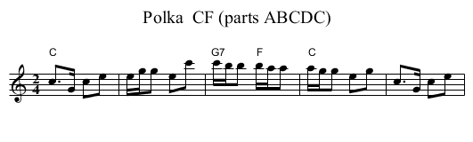 Polka  CF (parts ABCDC) - staff notation