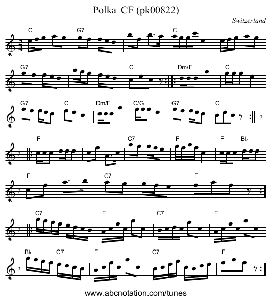 Polka  CF (pk00822) - staff notation