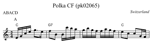 Polka CF (pk02065) - staff notation