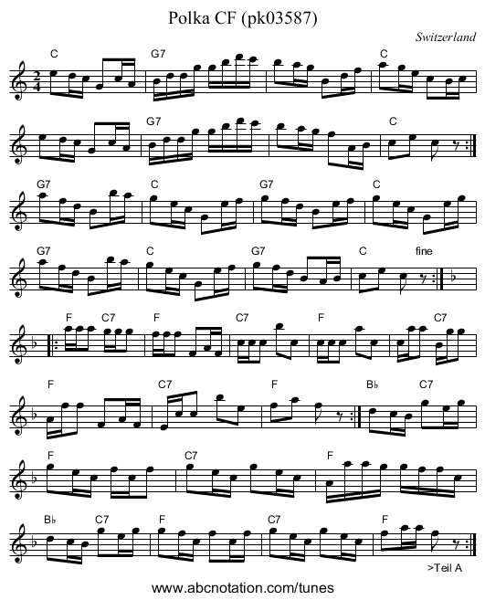 Polka CF (pk03587) - staff notation