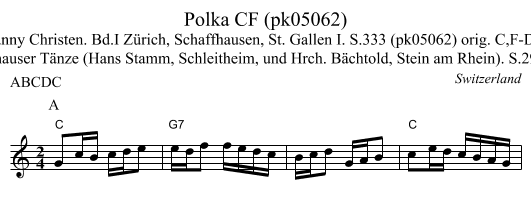 Polka CF (pk05062) - staff notation