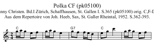 Polka CF (pk05100) - staff notation