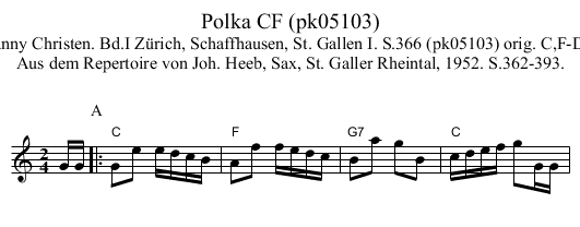 Polka CF (pk05103) - staff notation