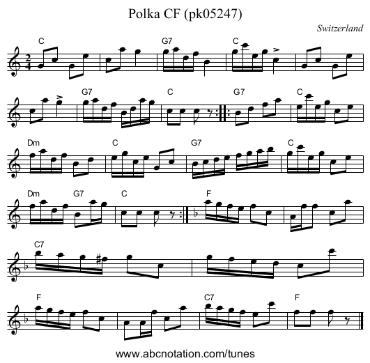 Polka CF (pk05247) - staff notation
