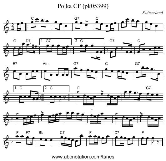Polka CF (pk05399) - staff notation