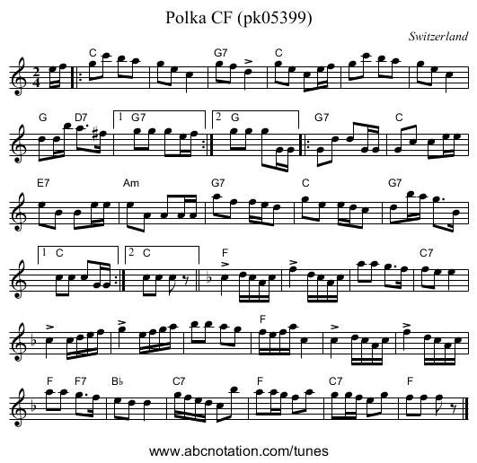 Polka CF (pk05399) - staff notation