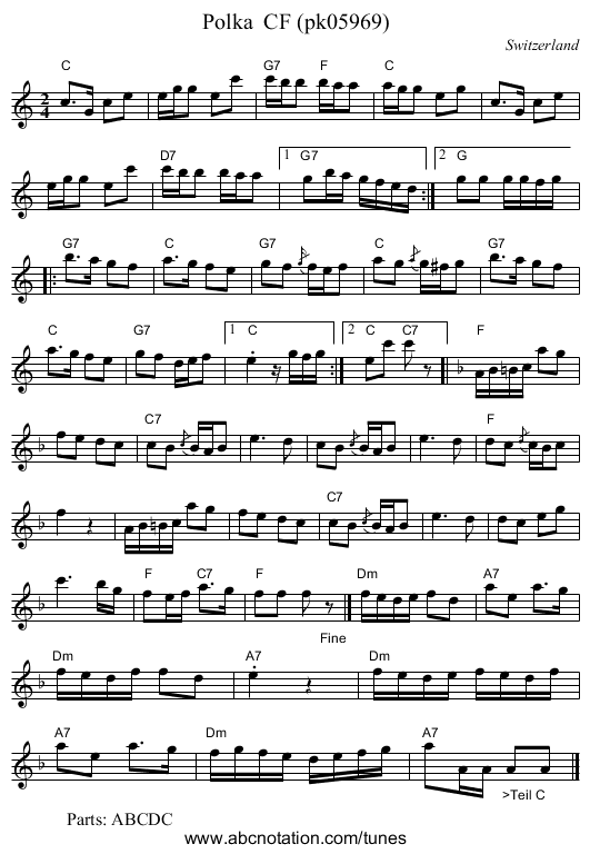 Polka  CF (pk05969) - staff notation