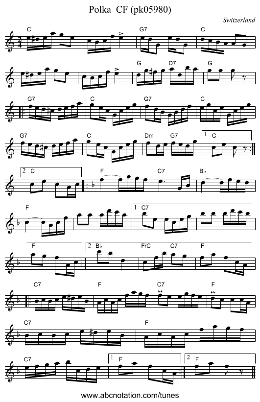 Polka  CF (pk05980) - staff notation