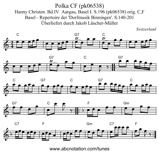 Polka CF (pk06538) - staff notation