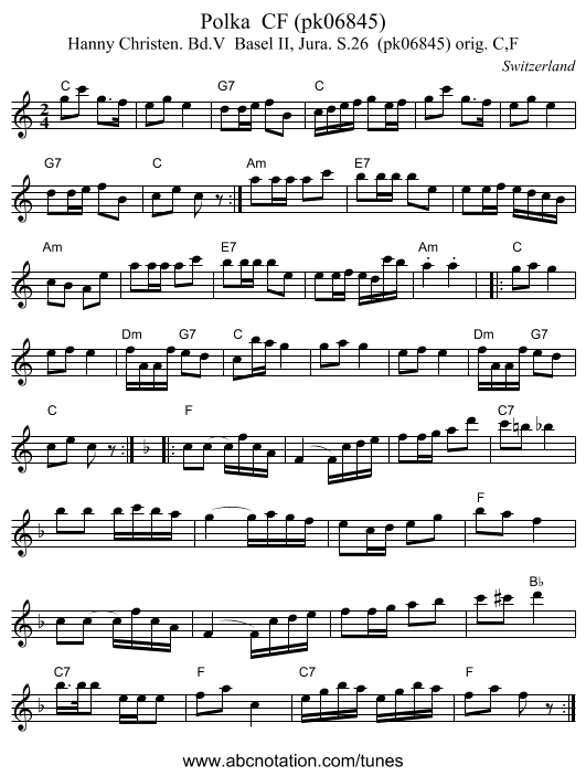 Polka CF (pk06845) - staff notation