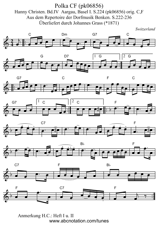 Polka CF (pk06856) - staff notation