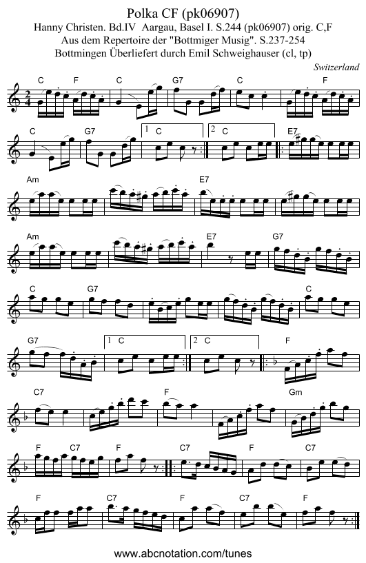 Polka CF (pk06907) - staff notation
