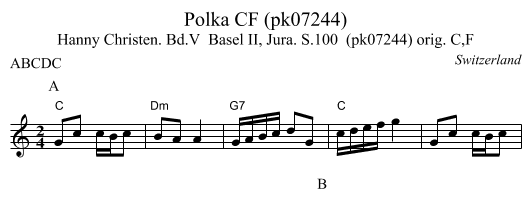 Polka CF (pk07244) - staff notation