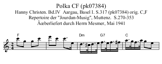 Polka CF (pk07384) - staff notation