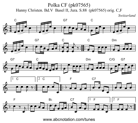 Polka CF (pk07565) - staff notation