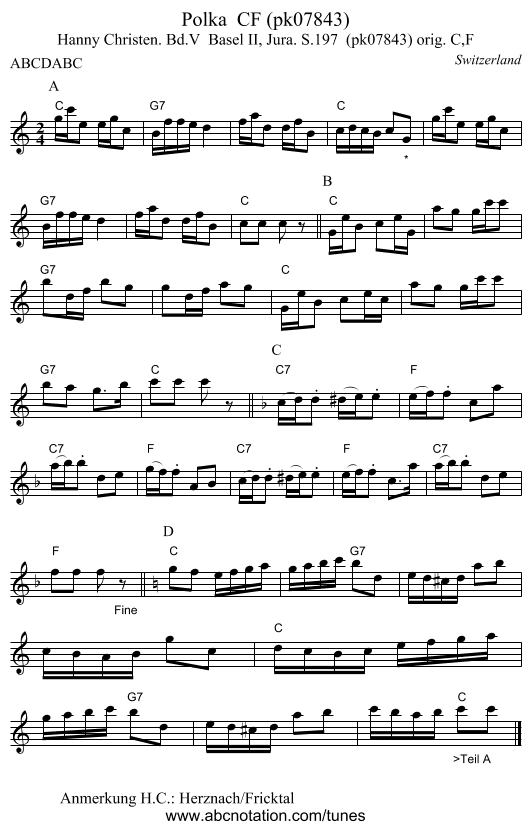 Polka  CF (pk07843) - staff notation