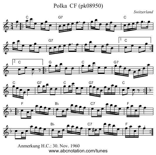 Polka  CF (pk08950) - staff notation