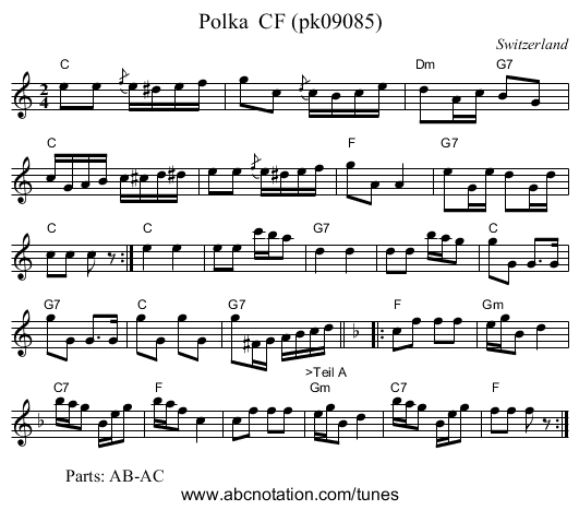 Polka  CF (pk09085) - staff notation