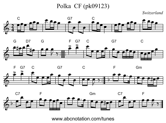 Polka  CF (pk09123) - staff notation