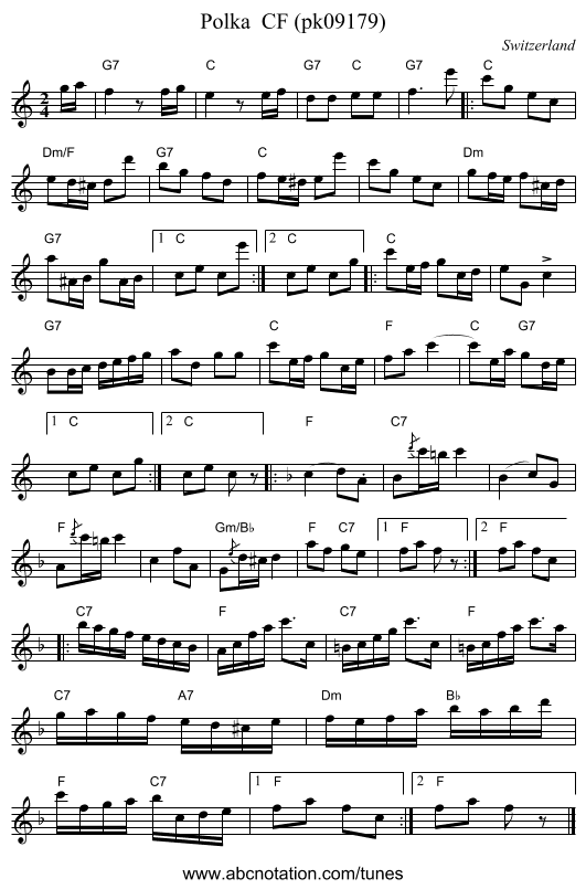 Polka  CF (pk09179) - staff notation
